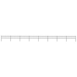 Garden Fence with Spear Top Steel 13.6x0.6 m Black