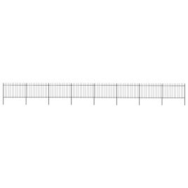 Garden Fence with Spear Top Steel 13.6x1.2 m Black