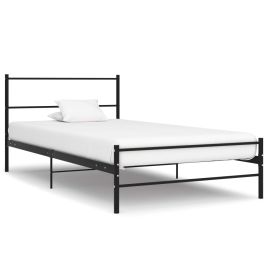 Bed Frame Black Metal 90x200 cm