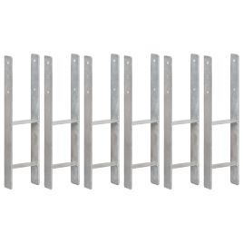 Fence Anchors 6 Pcs Silver 14x6x60cm Galvanised Steel