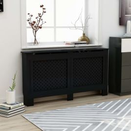 Radiator Cover Black 152x19x81.5 cm MDF