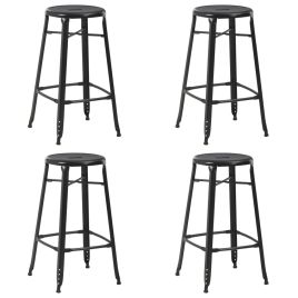 Bar Stools 4 pcs Black Steel