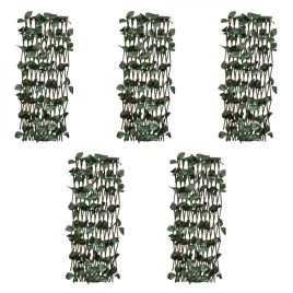 Willow Trellis Fences 5 Pcs with Artificial Leaves 180x30cm