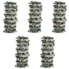 Willow Trellis Fences 5 Pcs with Artificial Leaves 180x60cm