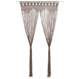 Macrame Curtain Taupe 140x240 cm Cotton