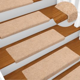 Stair Mats 10 Pcs Brown 65x21x4cm Needle Punch