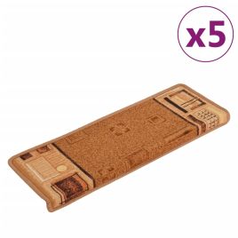 Stair Mats Self-adhesive 5 pcs 65x25 cm Beige