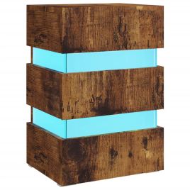 LED Bedside Cabinet Smoked Oak 45x35x67cm Engineered Wood