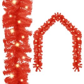 Geile Christmas Garland with LED Lights 10 m Red