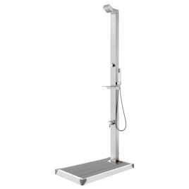 Garden Shower with Grey Base 225cm Stainless Steel