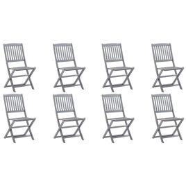 Folding Outdoor Chairs 8 pcs Solid Acacia Wood