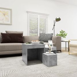 Nesting Tables 3 pcs Concrete Grey Chipboard