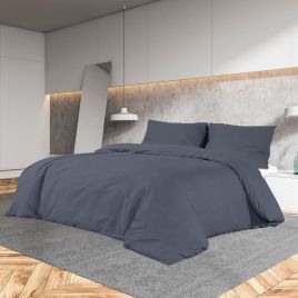 Duvet Cover Set Anthracite 135x200 cm Light-weight Microfiber