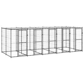 Outdoor Dog Kennel Steel with Roof 12.1 m2