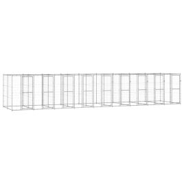 Outdoor Dog Kennel Galvanised Steel 21.78 m2