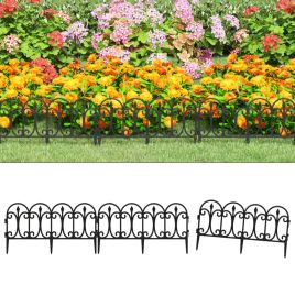 Lawn Edgings 17 pcs Black 10 m PP