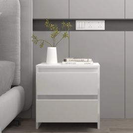 Bedside Cabinet White 45x34.5x44.5cm Engineered Wood