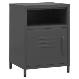Nightstands 2 pcs Anthracite 35x35x51cm Steel - Lauxe