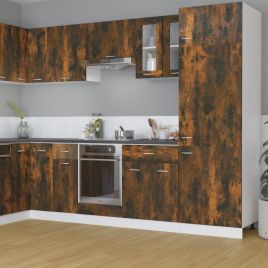 Hanging Glass Cabinet Smoked Oak 60x31x60 cm Engineered Wood
