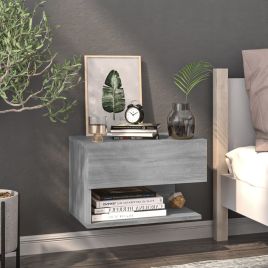 Wall Mounted Bedside Cabinet Grey Sonoma - Blais