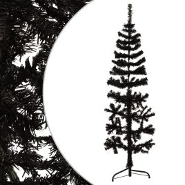 Lauxe Slim Artificial Half Christmas Tree Stand Black 120cm