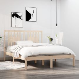 Bed Frame Solid Wood 135x190 cm Double