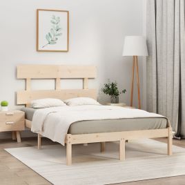 Bed Frame Solid Wood 120x190 cm Small Double