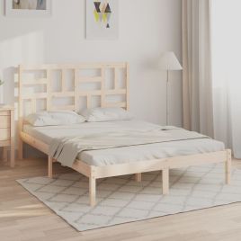 Bed Frame Solid Wood 120x190 cm Small Double