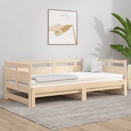Pull-out Day Bed Solid Wood Pine 2x(90x200) cm