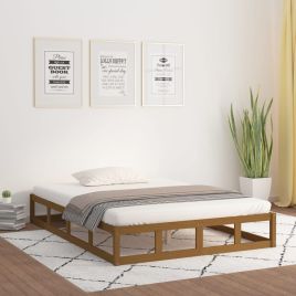 Bed Frame Honey Brown 120x200 cm Solid Wood