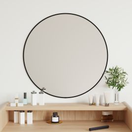 Wall Mirror Black 60cm Round