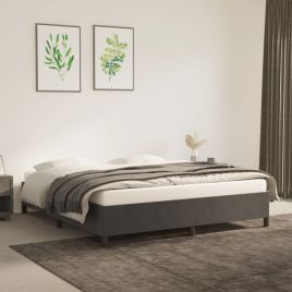 Bed Frame Dark Grey 180x200cm 6FT Super King Velvet