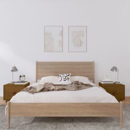 Bedside Cabinets 2 pcs Honey Brown 40x34x35cm Solid Wood Pine