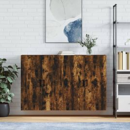 Wall Mounted Cabinets 2 Pieces Smoked Oak 69.5x34x90 cm