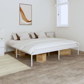 Metal Bed Frame White 193x203 cm