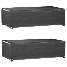 Garden Furniture Covers 2 pcs 8 Eyelets 125x70x35 cm Rectangular