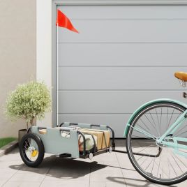 Cargo Bike Trailer Grey Oxford Fabric and Iron