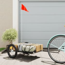 Bike Cargo Trailer Black 126x63x34 cm Iron