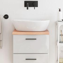 Bathroom Countertop Light Brown 40x30x4cm Treated Solid Wood