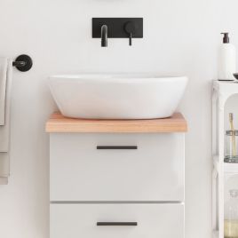 Bathroom Countertop Light Brown 40x60x4cm Treated Solid Wood