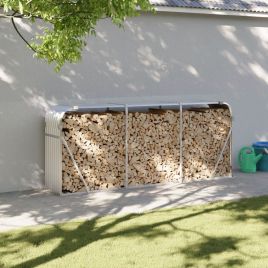 Log Holder Silver 234x45x100 cm Galvanised Steel