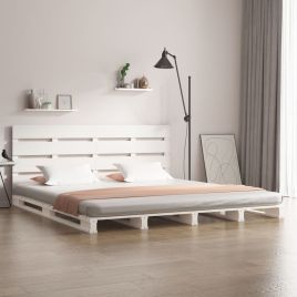 Bed Frame White 120x190 cm Small Double Solid Wood Pine