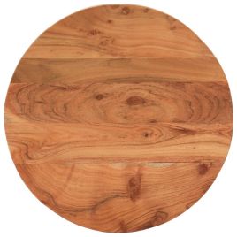 Table Top Ã˜40x3.8 cm Round Solid Wood Acacia