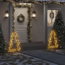 Faune Christmas Light Decoration Ground Spikes Tree 115 LEDs 90cm