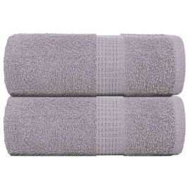 Guest Towels 2 Pieces Grey 30x50 cm 360 gsm 100% Cotton