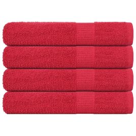Sauna Towels 4 pcs Red 80x200 cm 360 gsm 100% Cotton