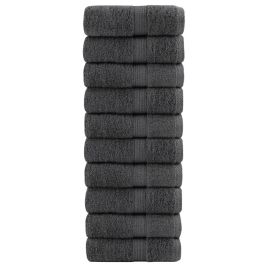 SOLMERE Premium Guest Towels 10Pieces Anthracite 30x50cm 600gsm