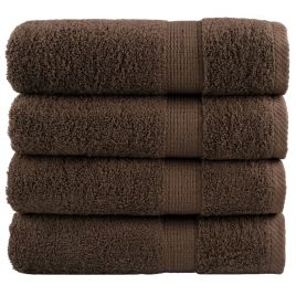 SOLMERE Premium Bath Towels 4Pieces Brown 100x150cm 600gsm