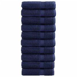 SOLMERE Premium Hand Towels 10Pieces Navy Blue 50x100cm 600gsm