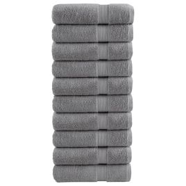 SOLMERE Premium Hand Towels 10Pieces Grey 50x100cm 600gsm